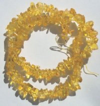 16-inch Strand of Dyed Yellow Glass Chips